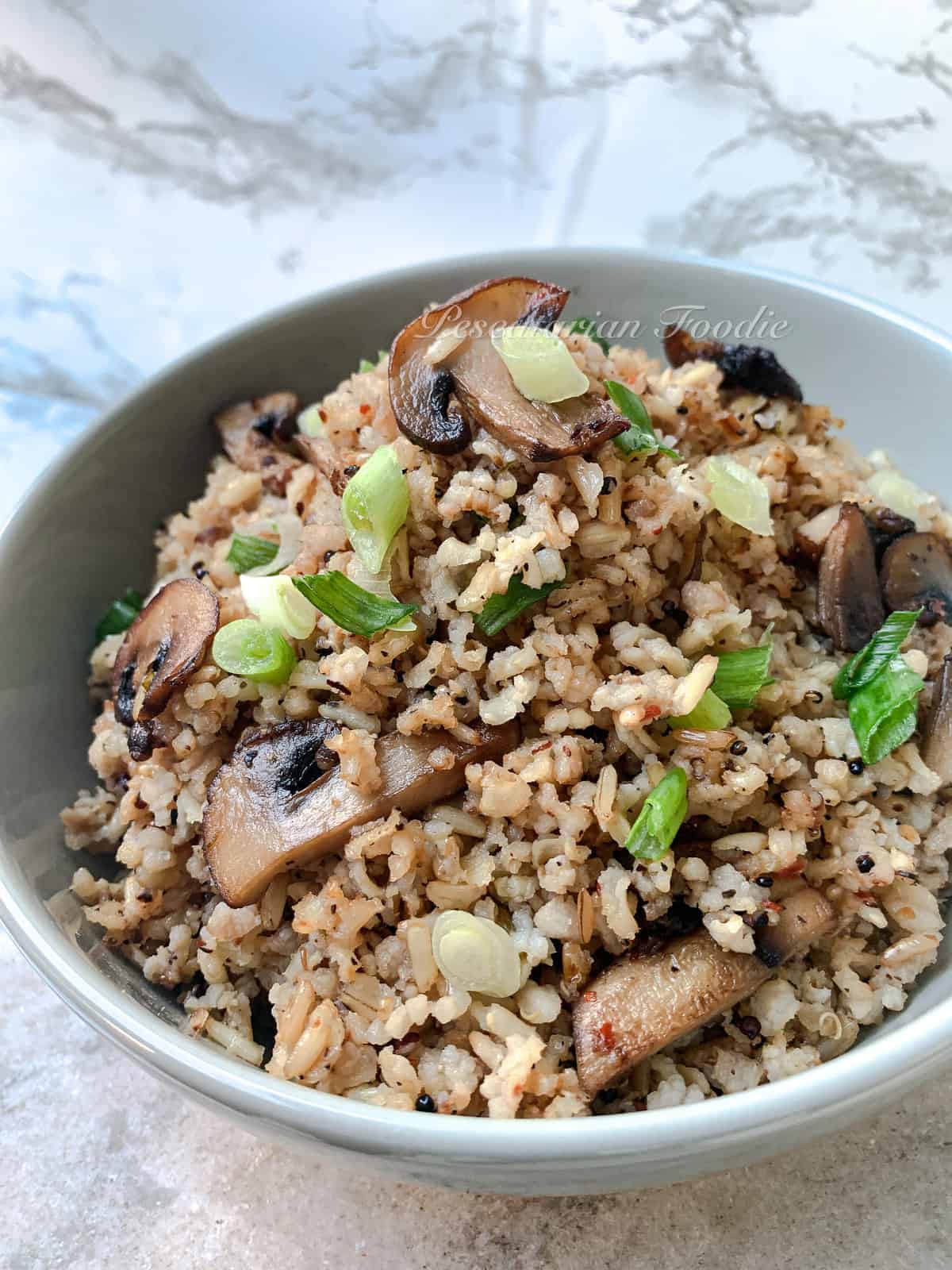 garlic brown rice and quinoa