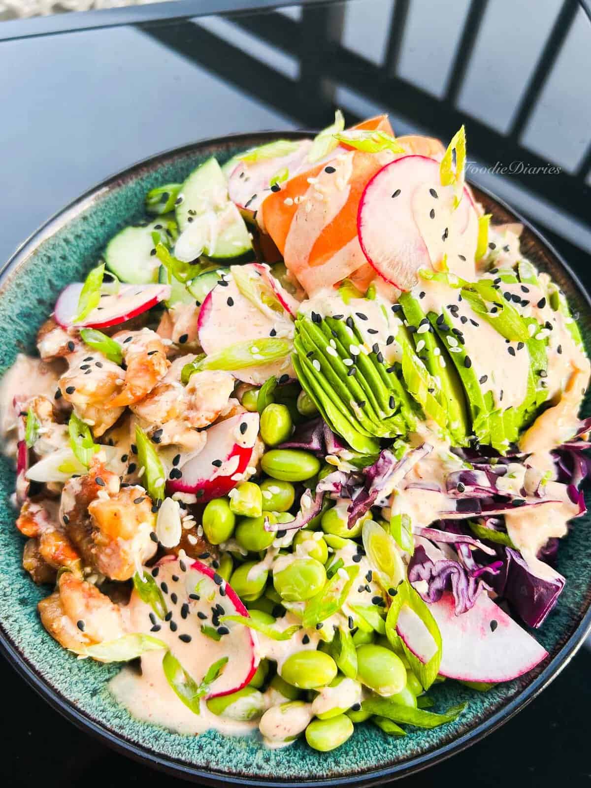 easy shrimp poke bowl (build your own bowl's recipe)